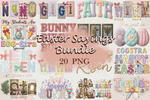 Download Cute Easter Sayings Bundle PNG - Premium Bundle