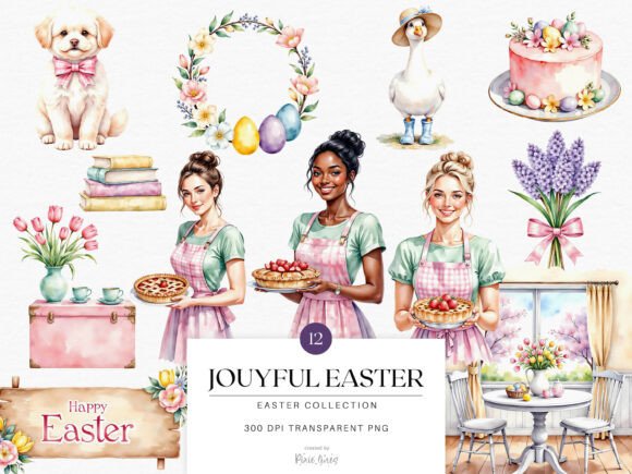 Download Joyful Easter and Spring Watercolor Art - Spring watercolor Collection
