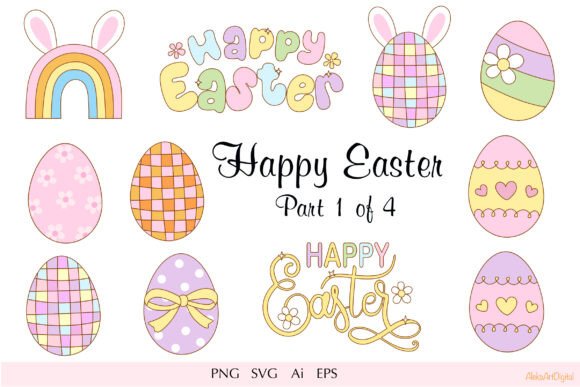 Download Happy Easter Eggs and Lettering Part 1 - Easter eggs Collection