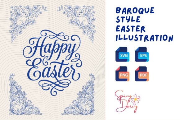 Download Happy Easter SVG Bundle Baroque Floral - Easter svg bundle Collection