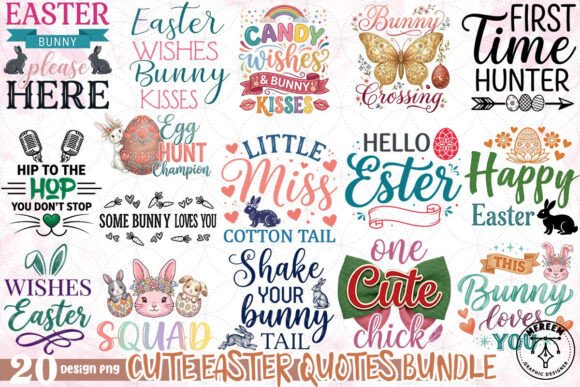 Download Cute Easter Quotes Bundle PNG - Easter quotes bundle Collection
