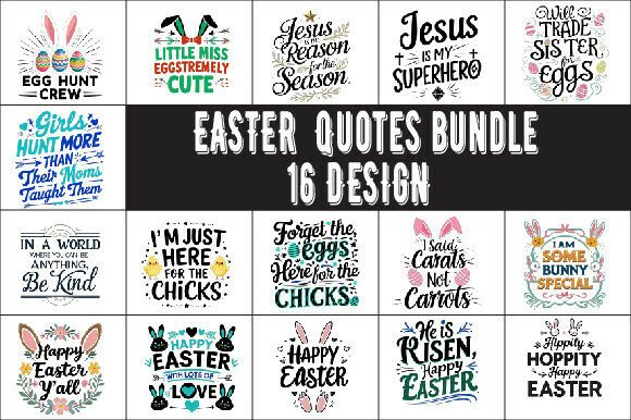 Download Easter Quotes Bundle 16 Design - Easter quotes bundle Collection
