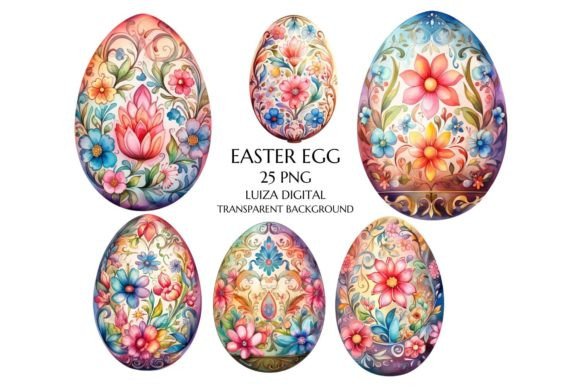 Download Watercolor Easter Eggs Clipart, - Easter eggs Collection