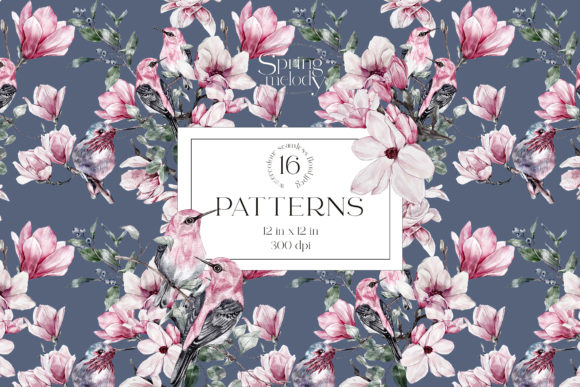 Download Spring Watercolor Seamless Patterns - Spring watercolor Collection