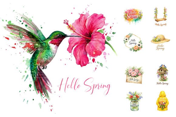 Download Hello Spring Watercolor Sublimation PNG - Spring watercolor Collection
