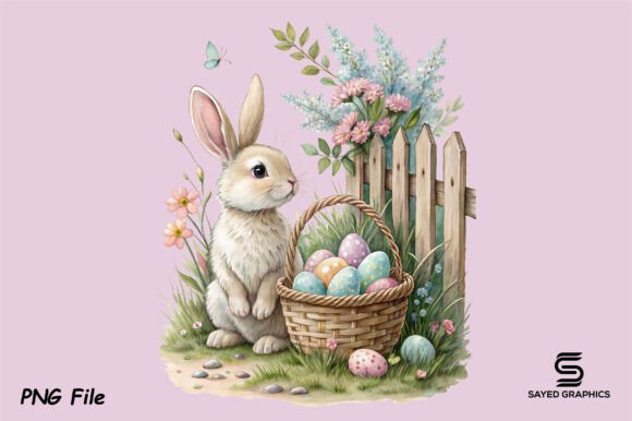 Download Vintage Easter Eggs Bunny Clipart Png - Easter eggs Collection