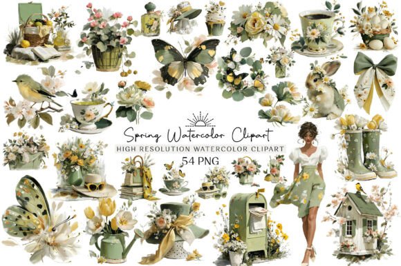 Download Spring Watercolor Clipart Set - Spring watercolor Collection