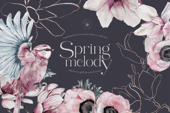 Download Spring Watercolor Birds and Flowers&nbsp; - Spring watercolor Collection